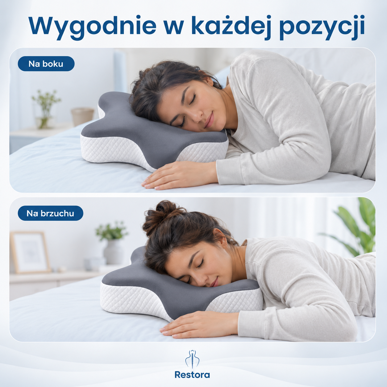 Restora – Ortopedyczna poduszka z pianki pamięciowej · Ergonomiczne podparcie karku