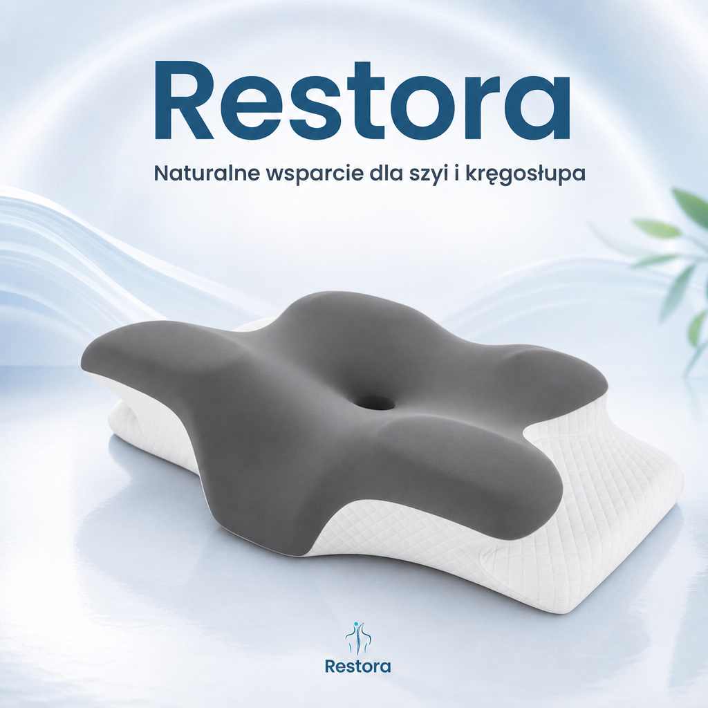Restora – Ortopedyczna poduszka z pianki pamięciowej · Ergonomiczne podparcie karku